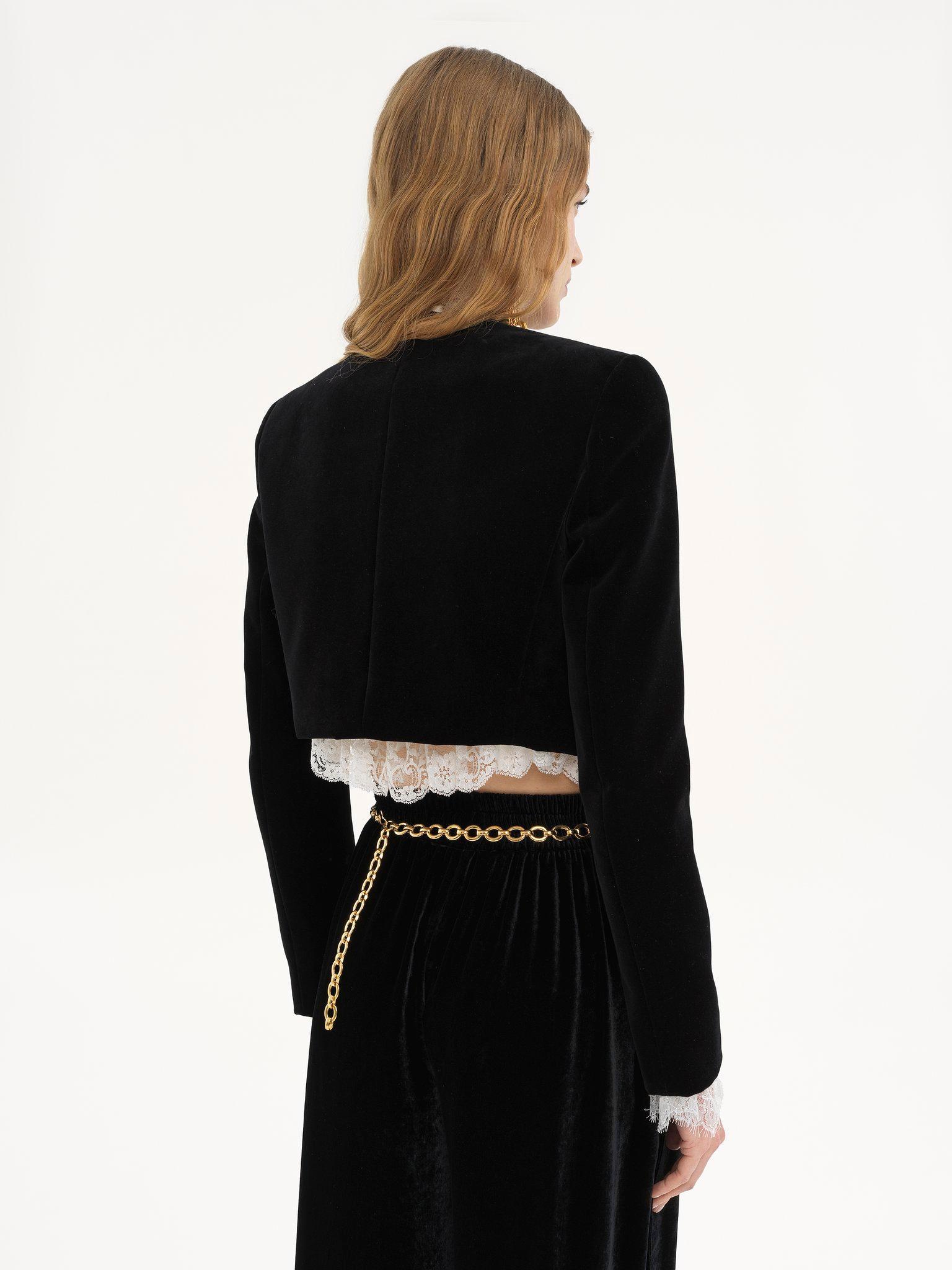 Scalloped Spencer jacket in velvet Product Image