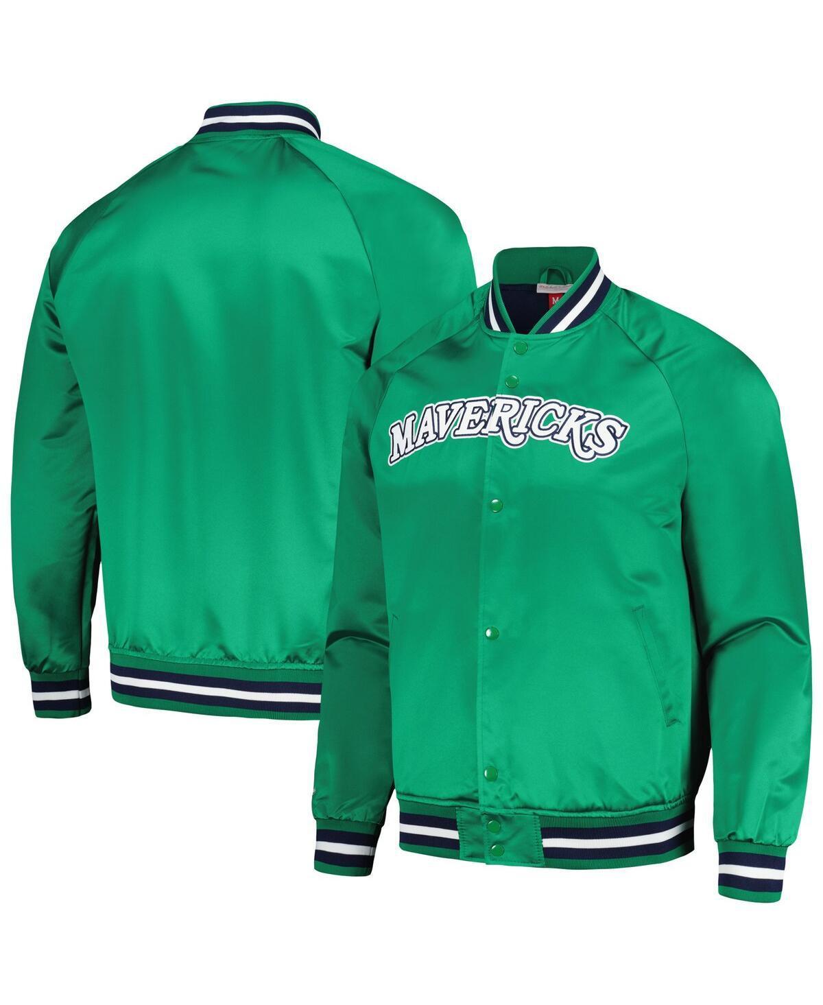 Mens Mitchell & Ness Dallas Mavericks Hardwood Classics Throwback Wordmark Raglan Full-Snap Jacket Product Image