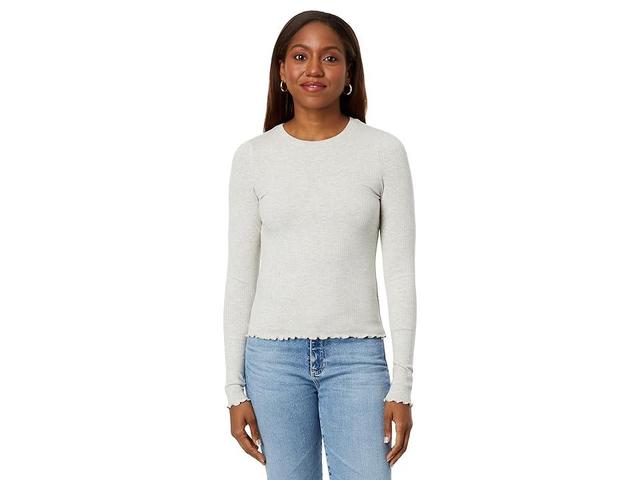 Splendid Hailey Ribbed Long Sleeve (Oat Heather) Women's T Shirt Product Image