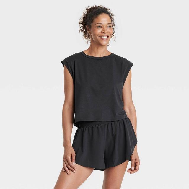 Womens Jersey Relaxed Short Sleeve T-Shirt - All In Motion Black L Product Image