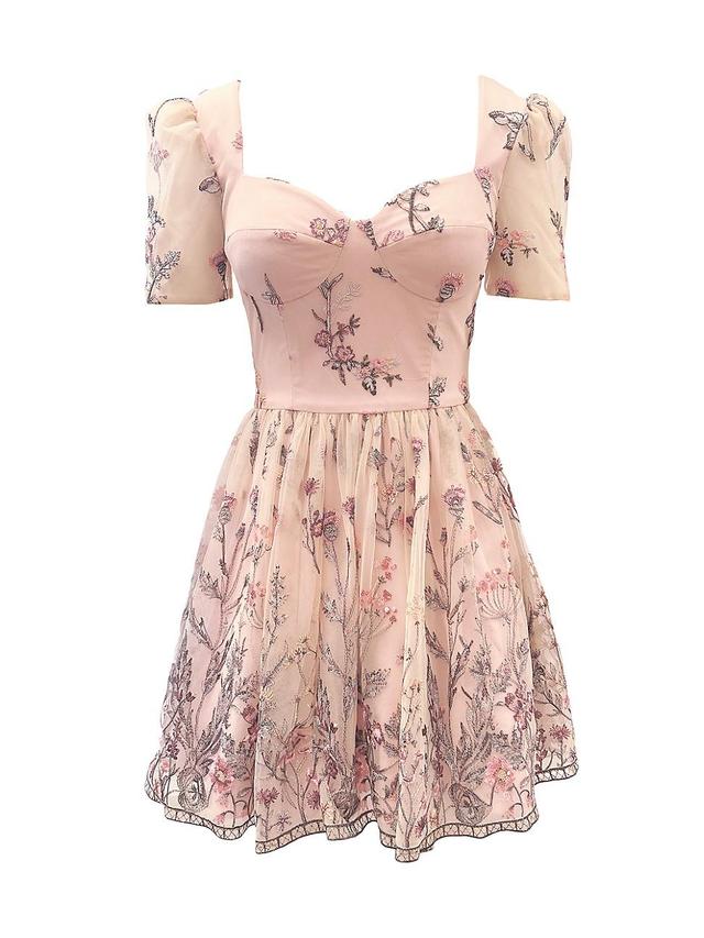 Womens Marissa Beaded Floral Minidress Product Image