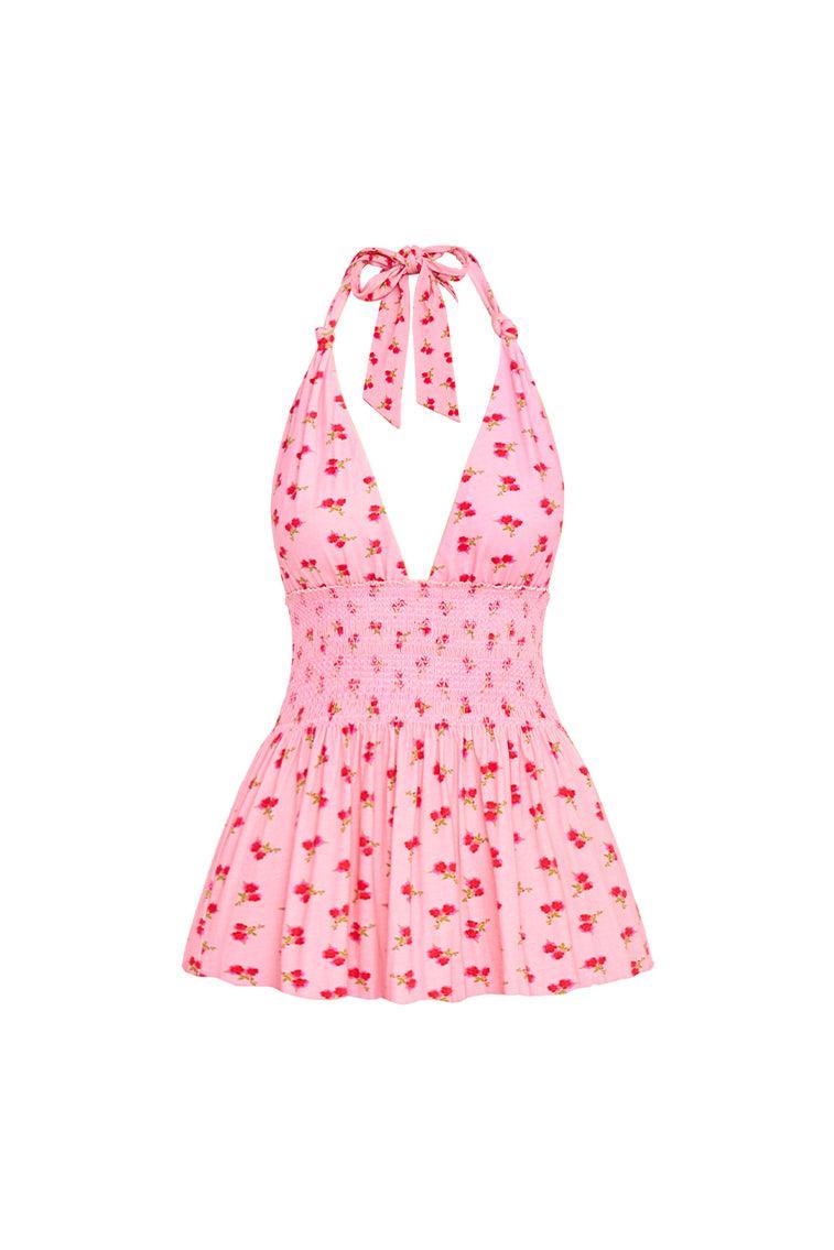 Aisling Halter Cotton Mini Dress Product Image