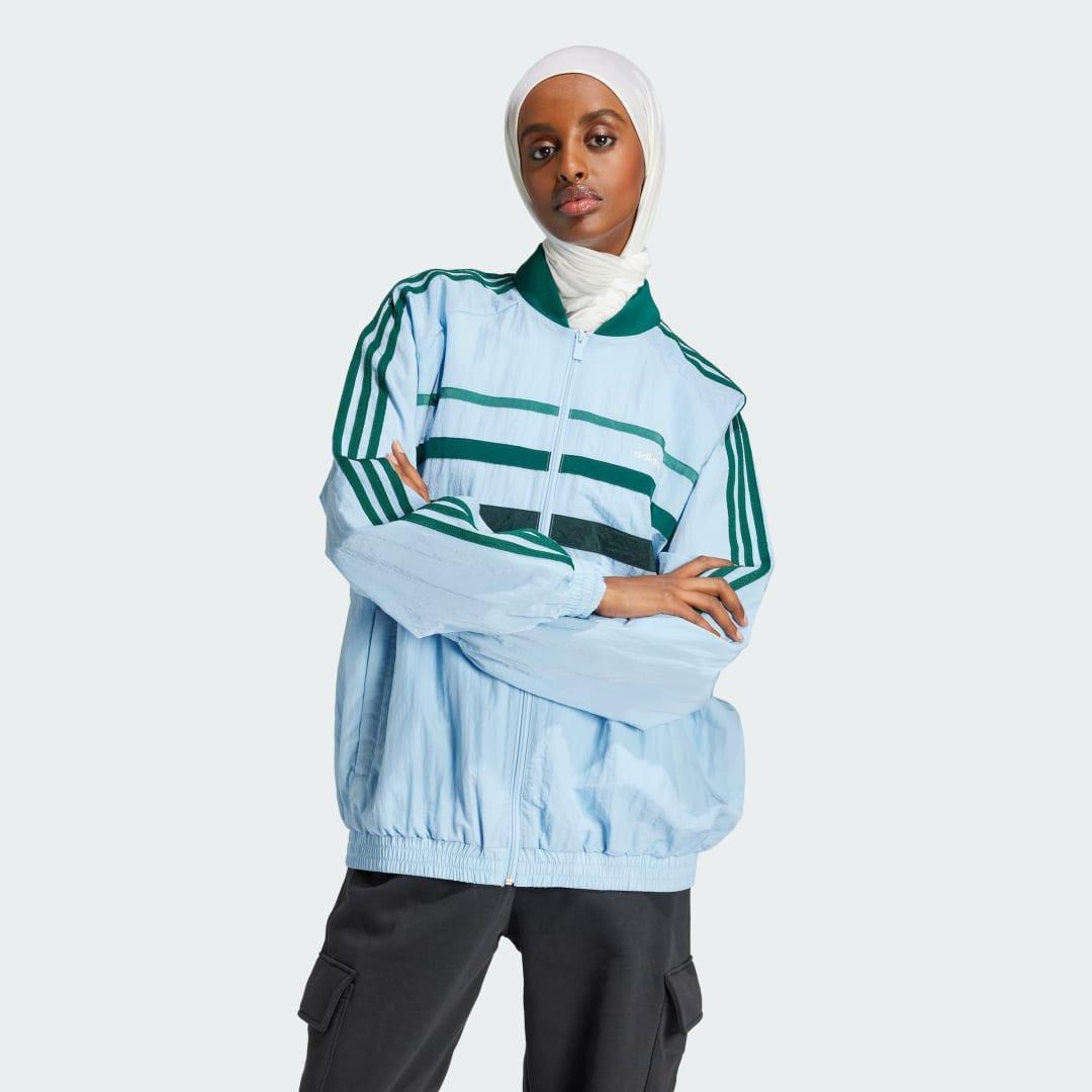 adidas 80s Track Top Off White L Womens Product Image