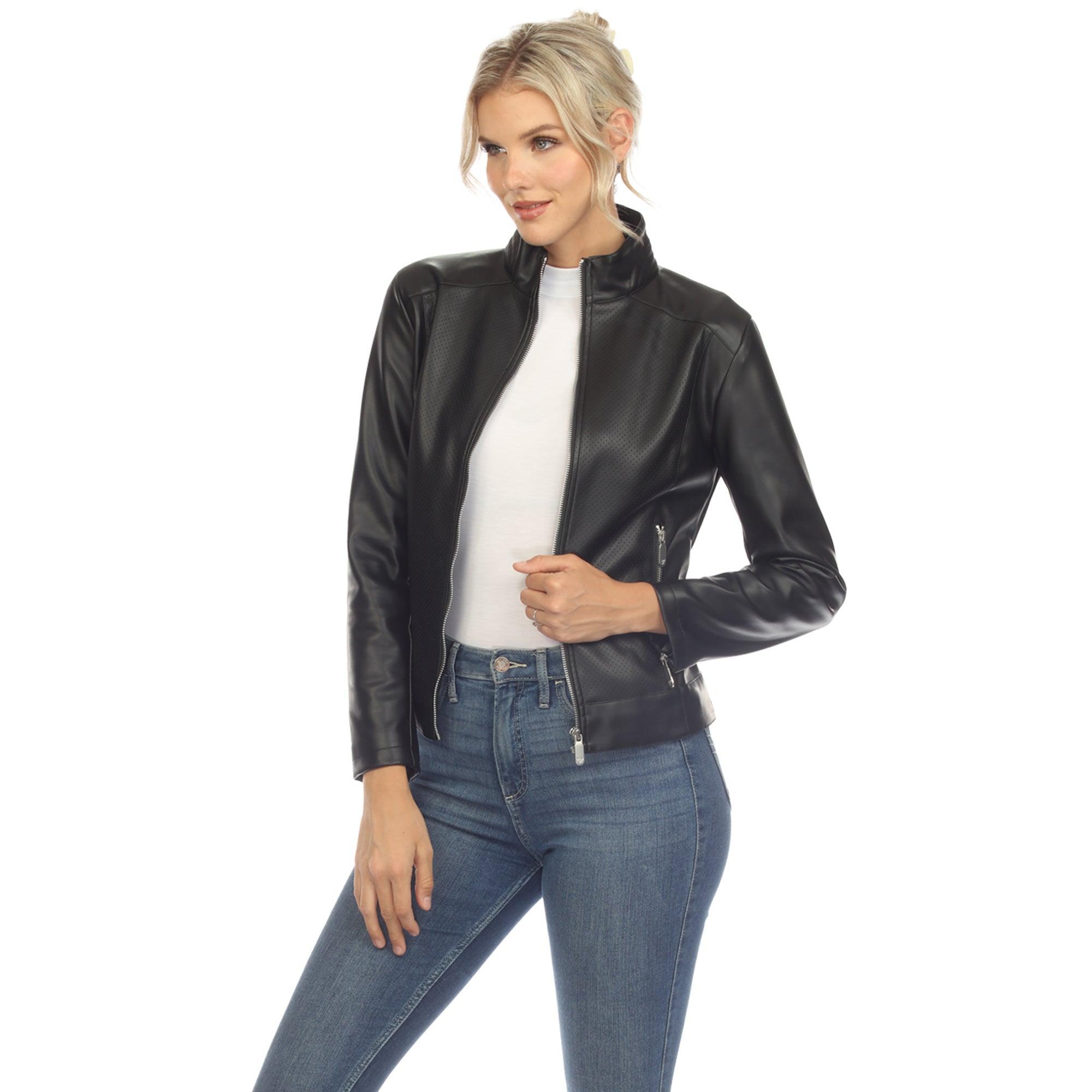 Classic Biker Faux Leather Jacket Product Image