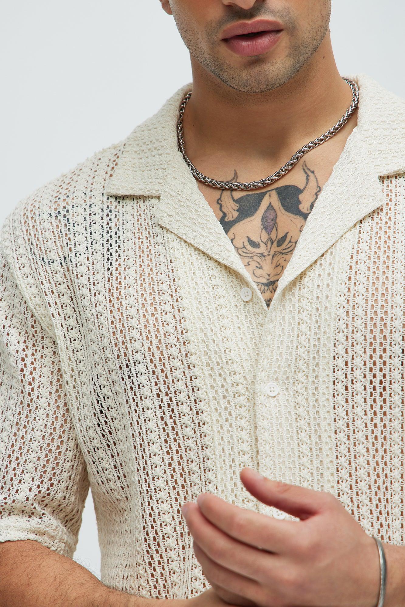 Atlas Textured Boxy Shirt - White Product Image