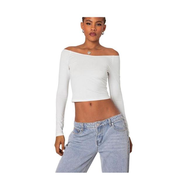 Edikted Womens Tahlia V Neck Off Shoulder Top Product Image