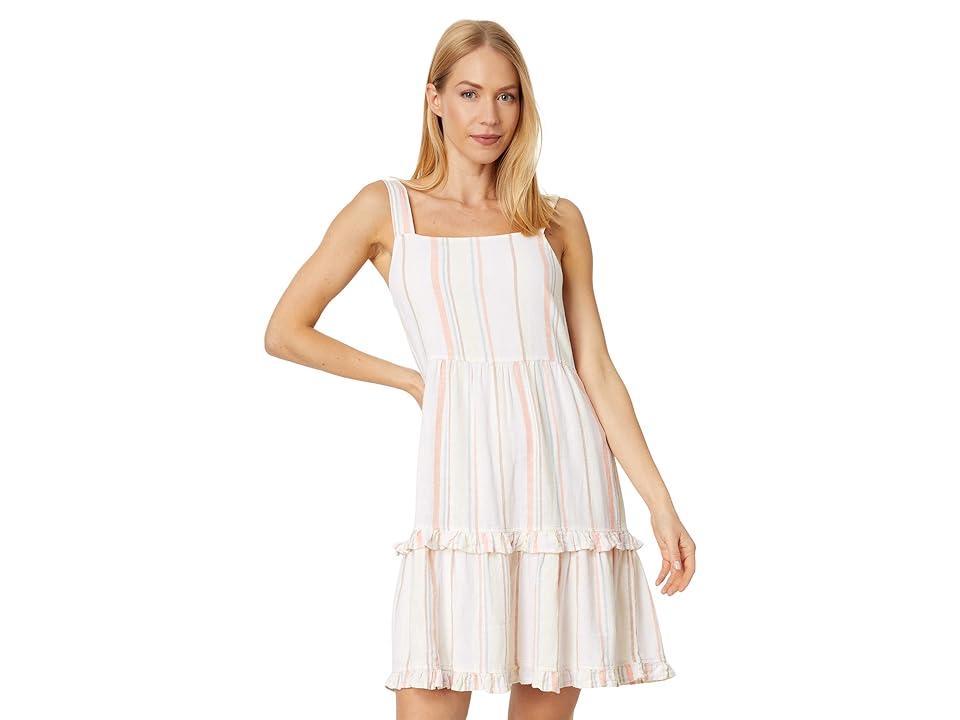 bobi Los Angeles Square Neck Tiered Short Dress Women's Dress Product Image