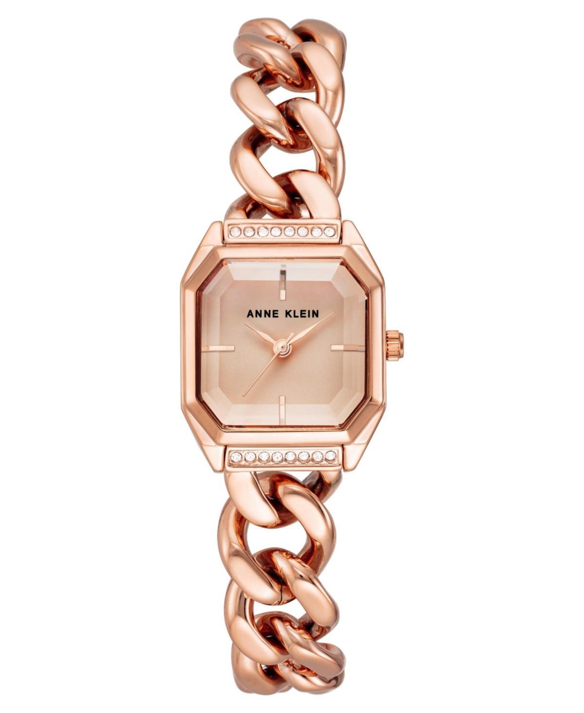 Anne Klein Womens Three-Hand Quartz Rose Gold-Tone Alloy Chain Bracelet Watch, 23mm Product Image