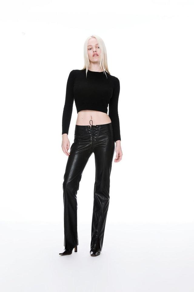 ELEMENT LACE UP PANT - BLACK VEGAN LEATHER — BLACK VEGAN LEATHER / XS Product Image