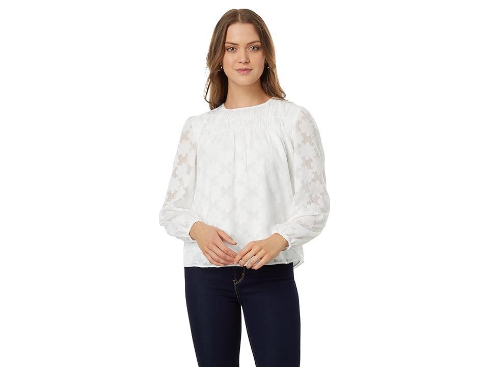 Tommy Hilfiger Womens Smocked Embroidered Top Product Image