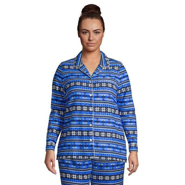 Plus Size Lands End Long Sleeve Flannel Pajama Top, Womens Product Image