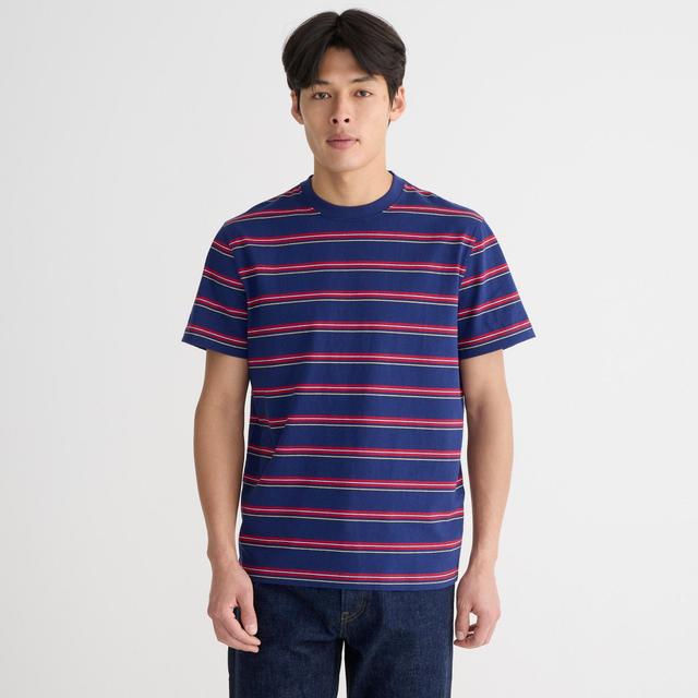 Relaxed premium-weight cotton T-shirt in stripe Product Image