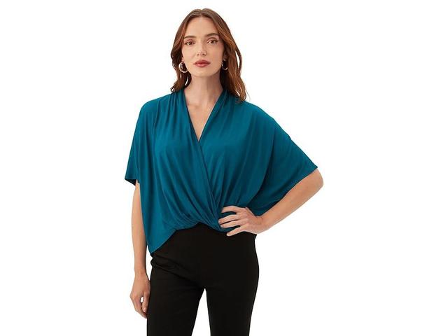 Trina Turk Concourse Top (Pool Teal) Women's Clothing Product Image