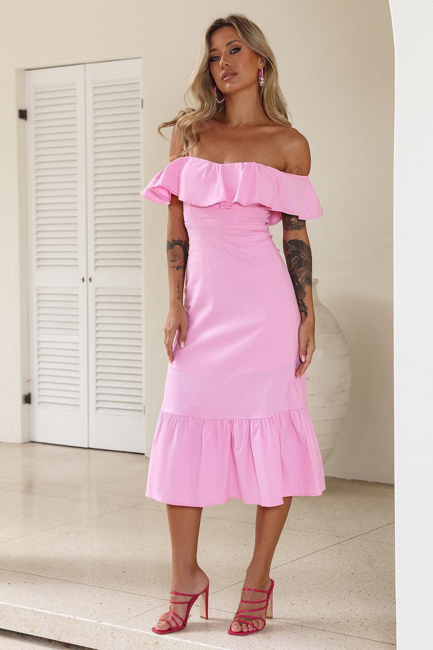 Bliss Abundance Midi Dress Pink Product Image