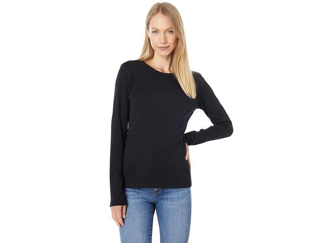 Lilla P 1x1 Rib Long Sleeve Crew Neck Tee Women's Clothing Product Image