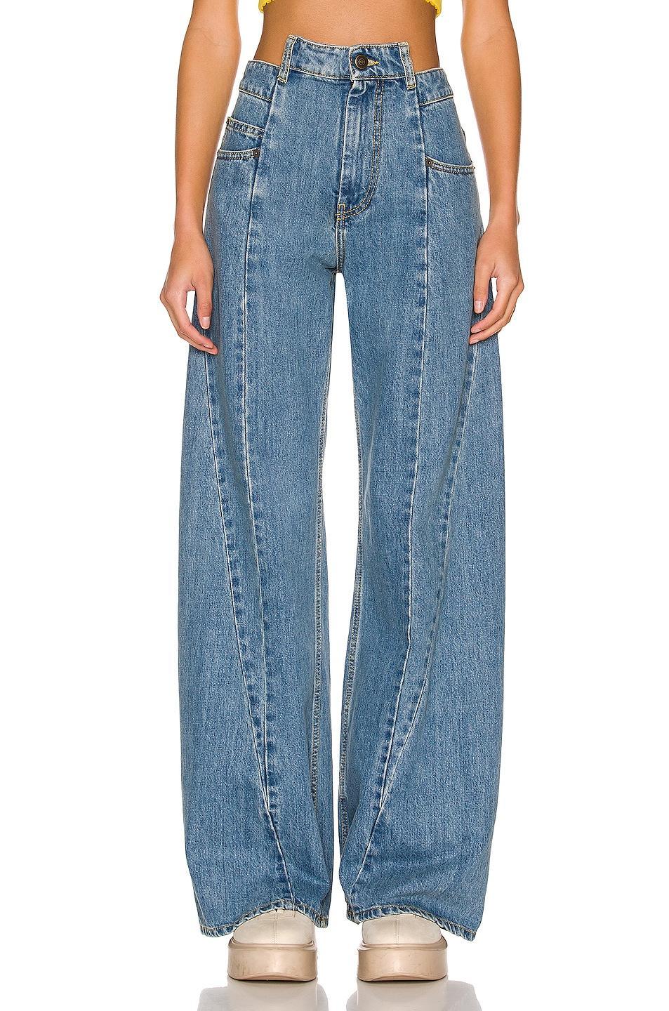 Maison Margiela 5 Pocket Wide Leg Jean in Blue Product Image