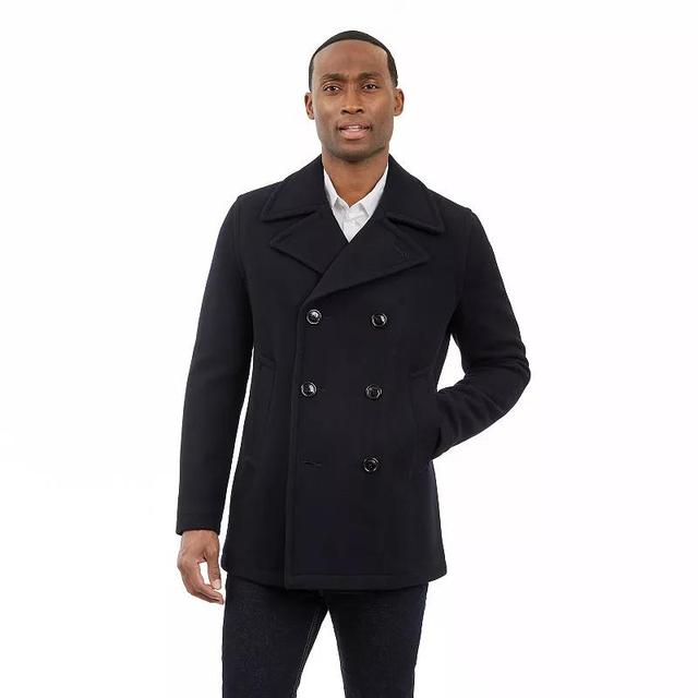 Mens London Fog Classic Wool Blend Peacoat Black Product Image