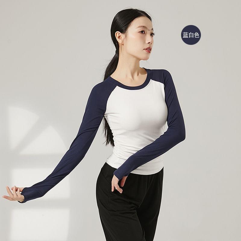 Long-Sleeve Crewneck Raglan Thumbhole Dancing Top Product Image