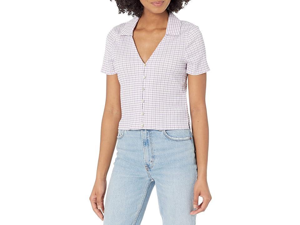 Madewell Jandra Shirt - Crinkle Poly Cotton Plaid (Aster Bloom) Women's Blouse product image