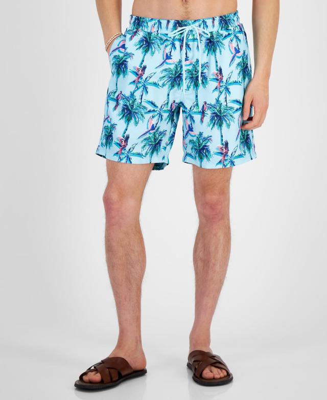 Club Room Mens Palm Parrot Quick-Dry Tropical-Print 7 Swim Trunks, Created for Macys Product Image