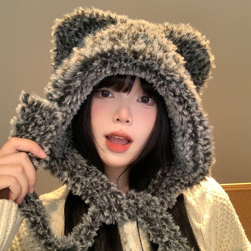 Bear Ear Knit Hat Product Image