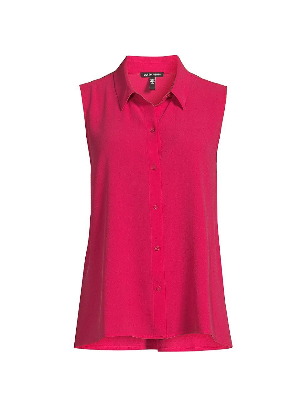 Womens Silk Sleeveless Shirt product image