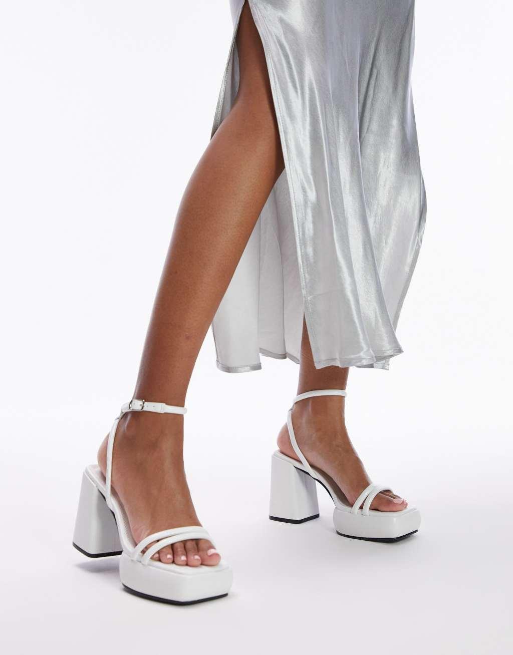 Topshop Romeo two part platform in white Product Image