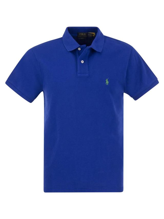 Slim-fit Pique Polo Shirt In Bluette Product Image