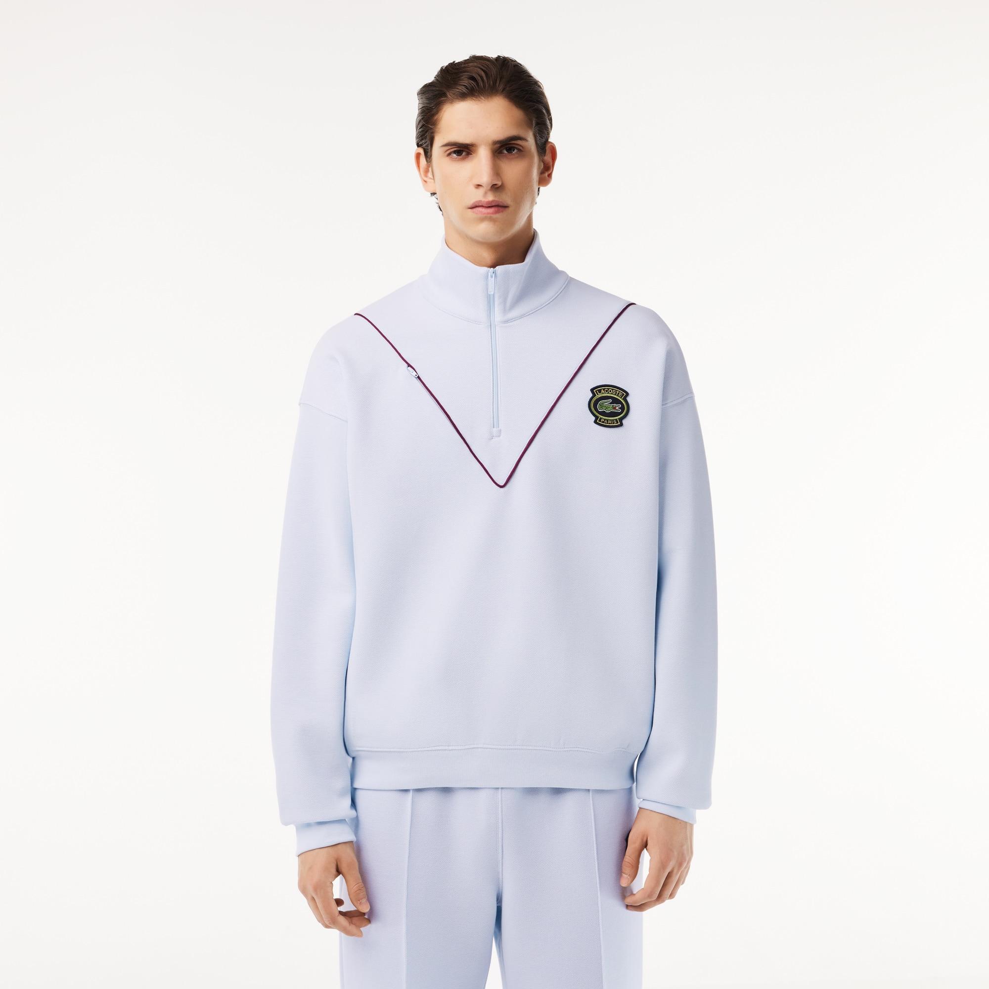 Men's Loose Fit Zip Neck Piqué Sweatshirt Product Image