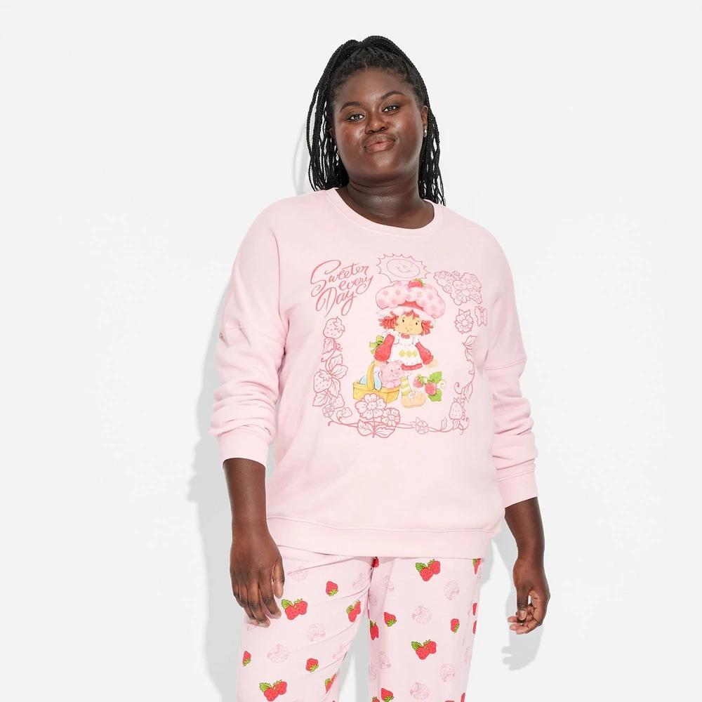 Womens Strawberry Shortcake Cozy Graphic Sweatshirt Product Image