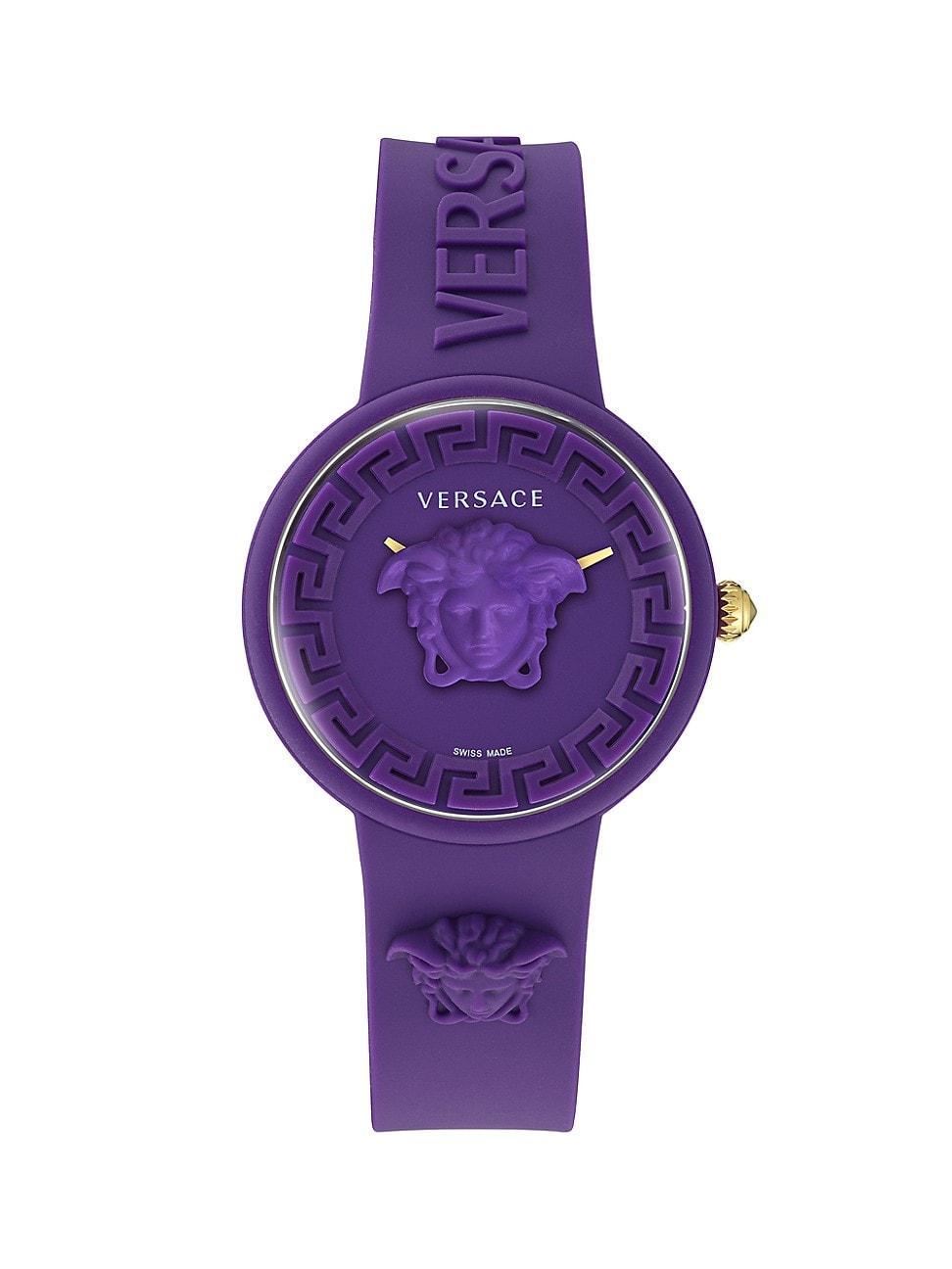 Versace Womens Swiss Medusa Pop Yellow Silicone Strap Watch 39mm Product Image