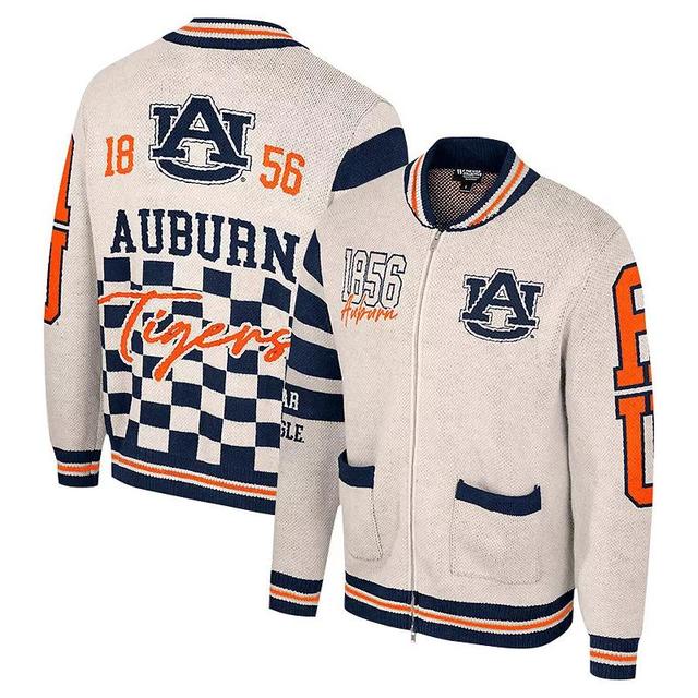 Womens Colosseum Cream Auburn Tigers Jacquard Full-Zip Sweater Product Image