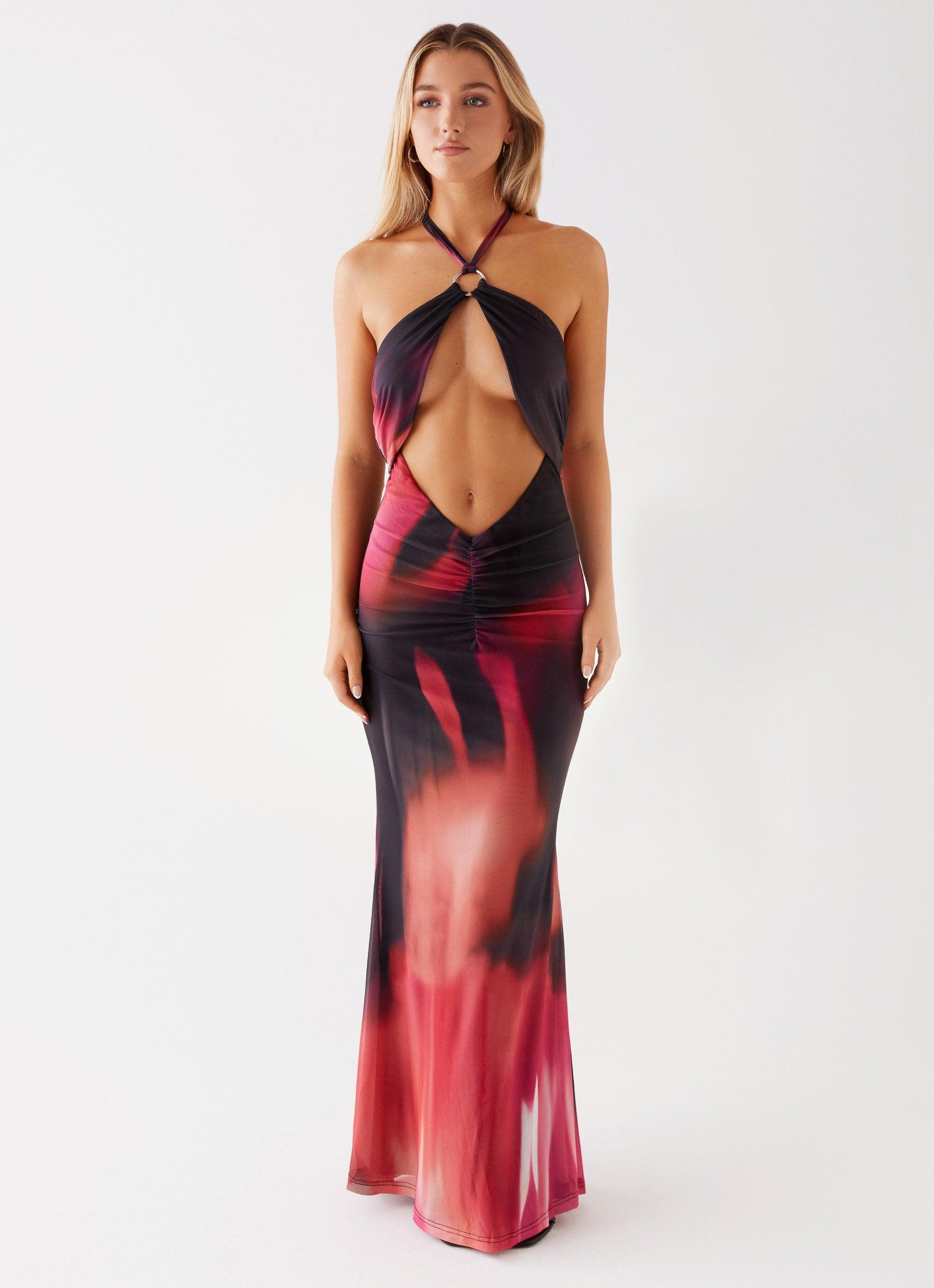 Rheanna Maxi Dress - Pink Print Product Image