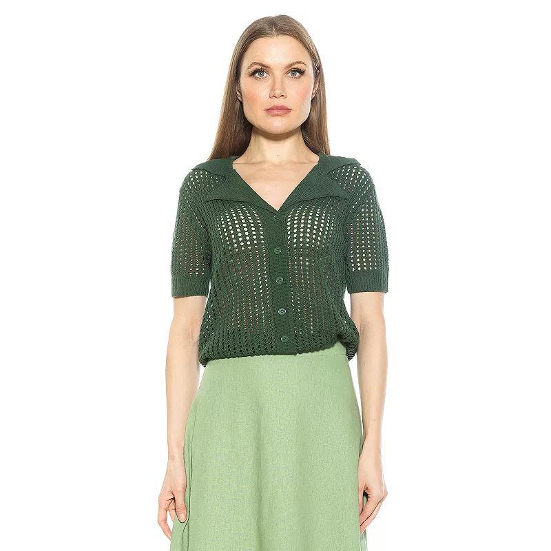 Womens ALEXIA ADMOR Josi Crochet Button Down Top Product Image