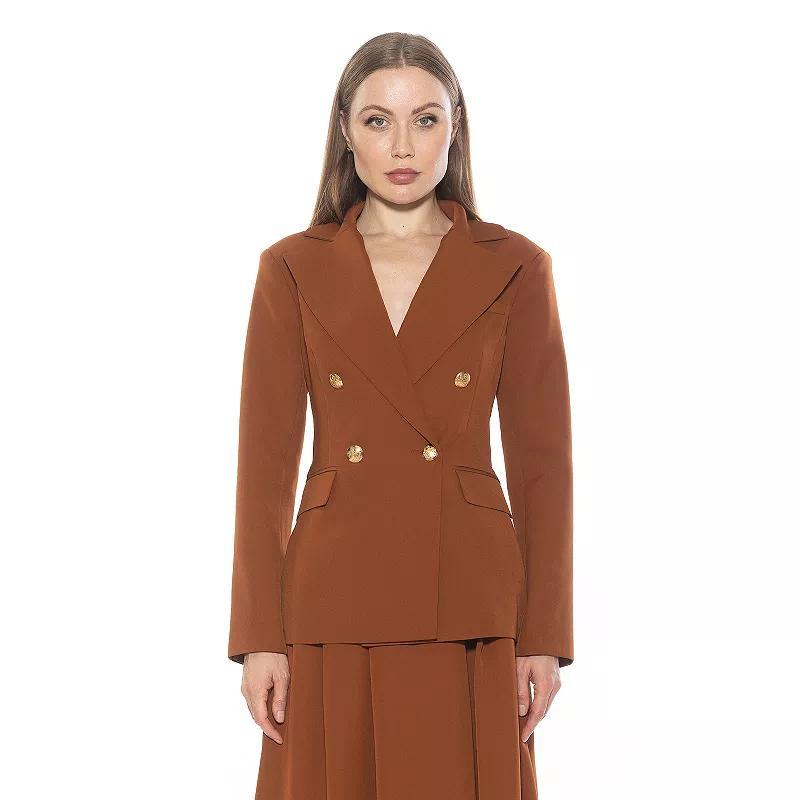 Womens ALEXIA ADMOR Farrah Twill Classic Double Breasted Jacket Product Image