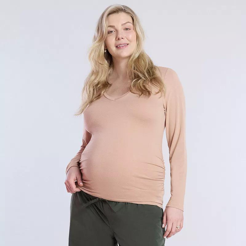 Maternity Motherhood Side Ruched Tee, Womens Product Image