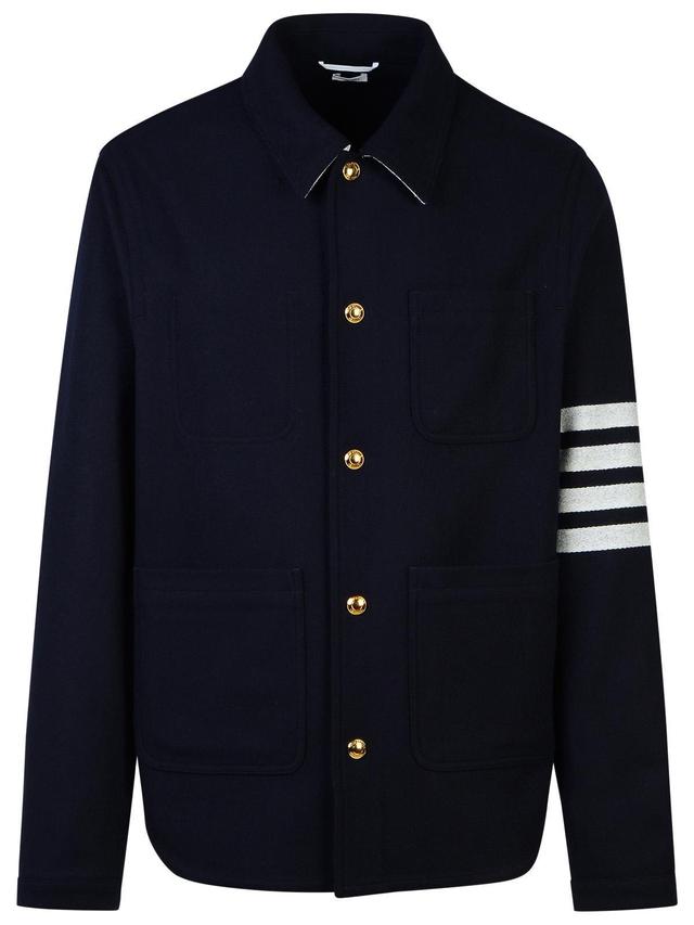 Men's Utility Patch Wool Chore Jacket In Blue Product Image