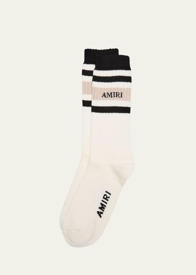 Mens Stripe Amiri Stack Chunky Knit Crew Socks Product Image