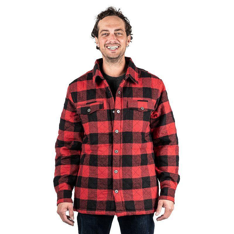 Mens Sonoma Goods For Life Flannel Sherpa-Lined Shirt Jacket Red Overfl Product Image