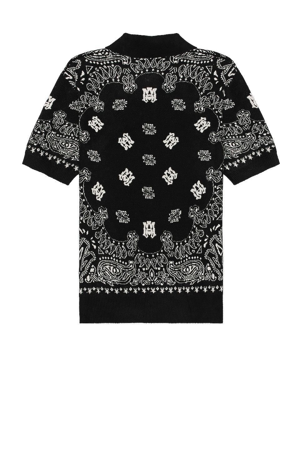 Amiri Bandana Short Sleeve Polo in Black Product Image