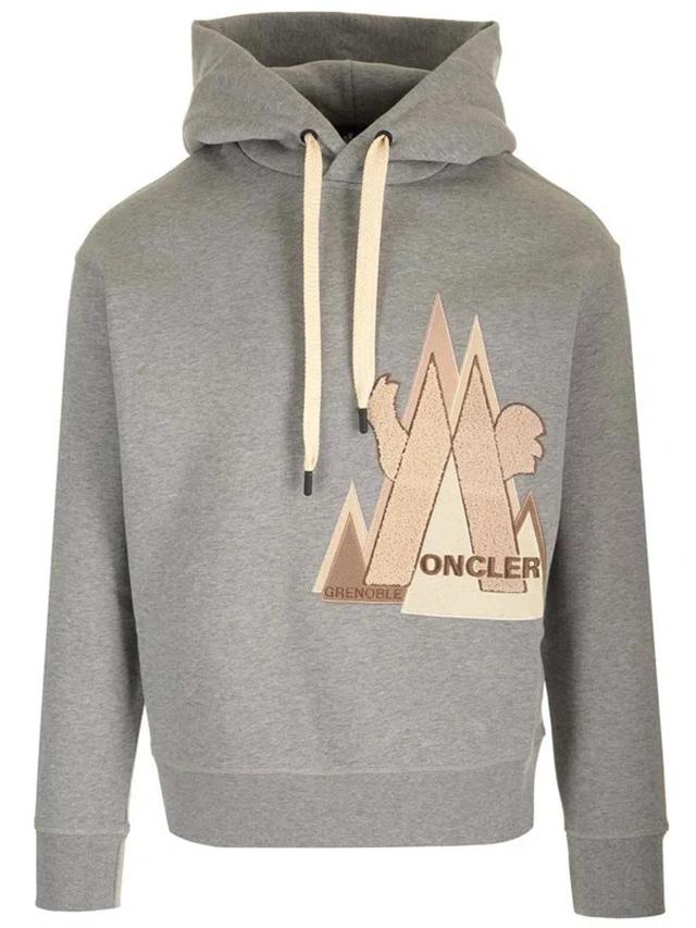 Grenoble Logo-printed Hoodie In Light Grey Product Image