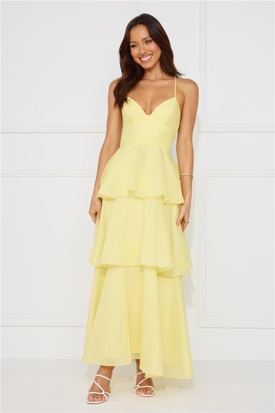 Mysterious Beauty Maxi Dress Yellow Product Image