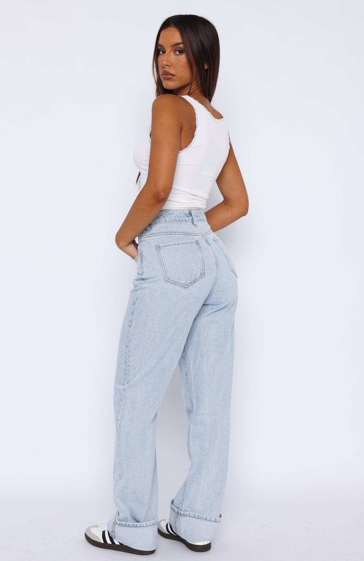 Blair High Rise Wide Leg Jeans Light Blue Product Image