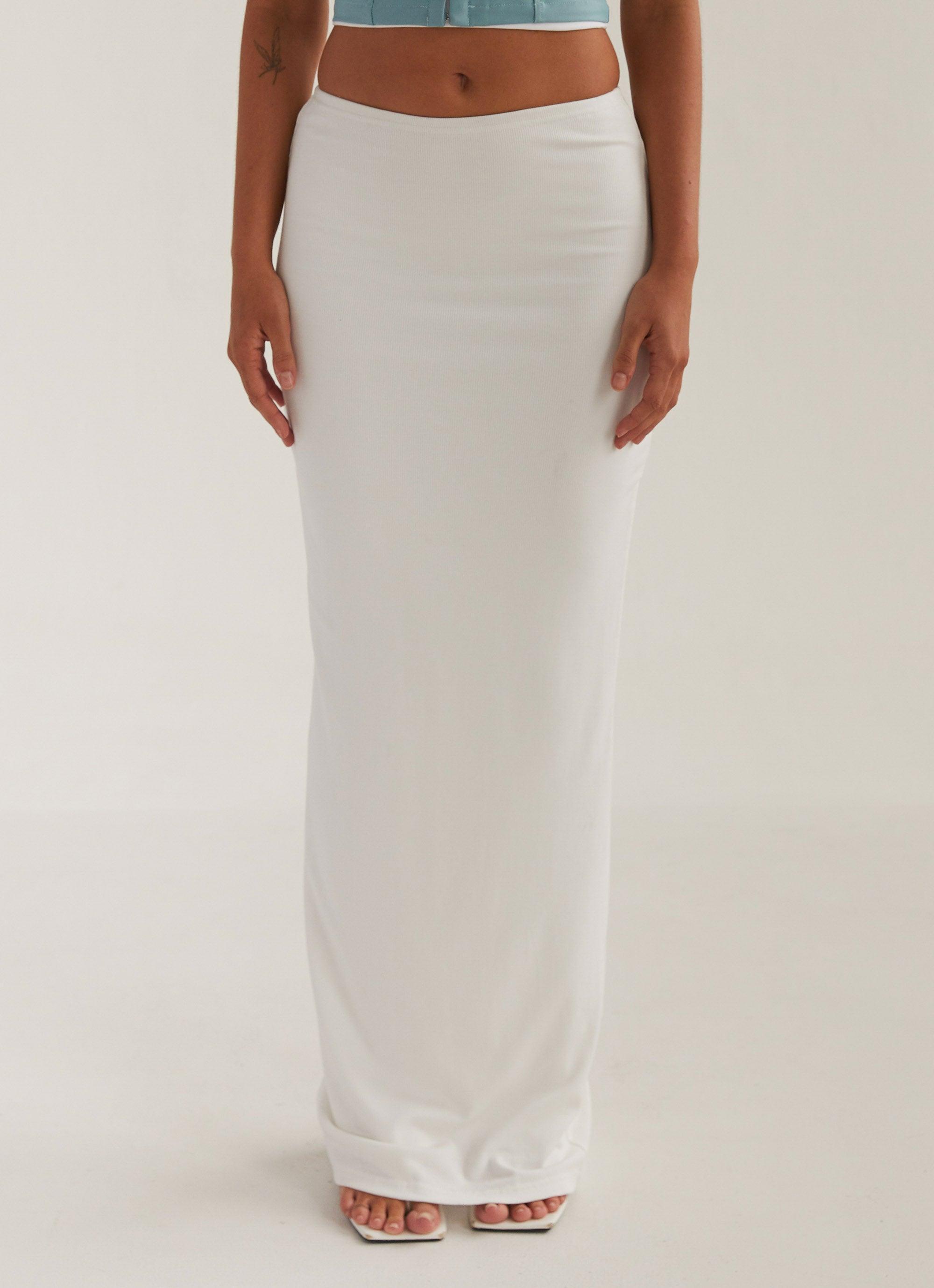 Creme de la Claye Rib Maxi Skirt - Porcelain Product Image