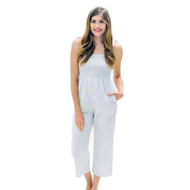 Hope & Henry Womens Smocked Button Front Jumpsuit Product Image