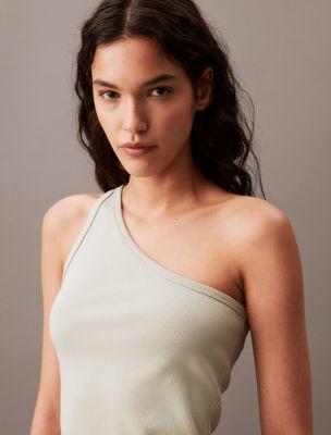 Cotton Contour Rib One Shoulder Top Product Image