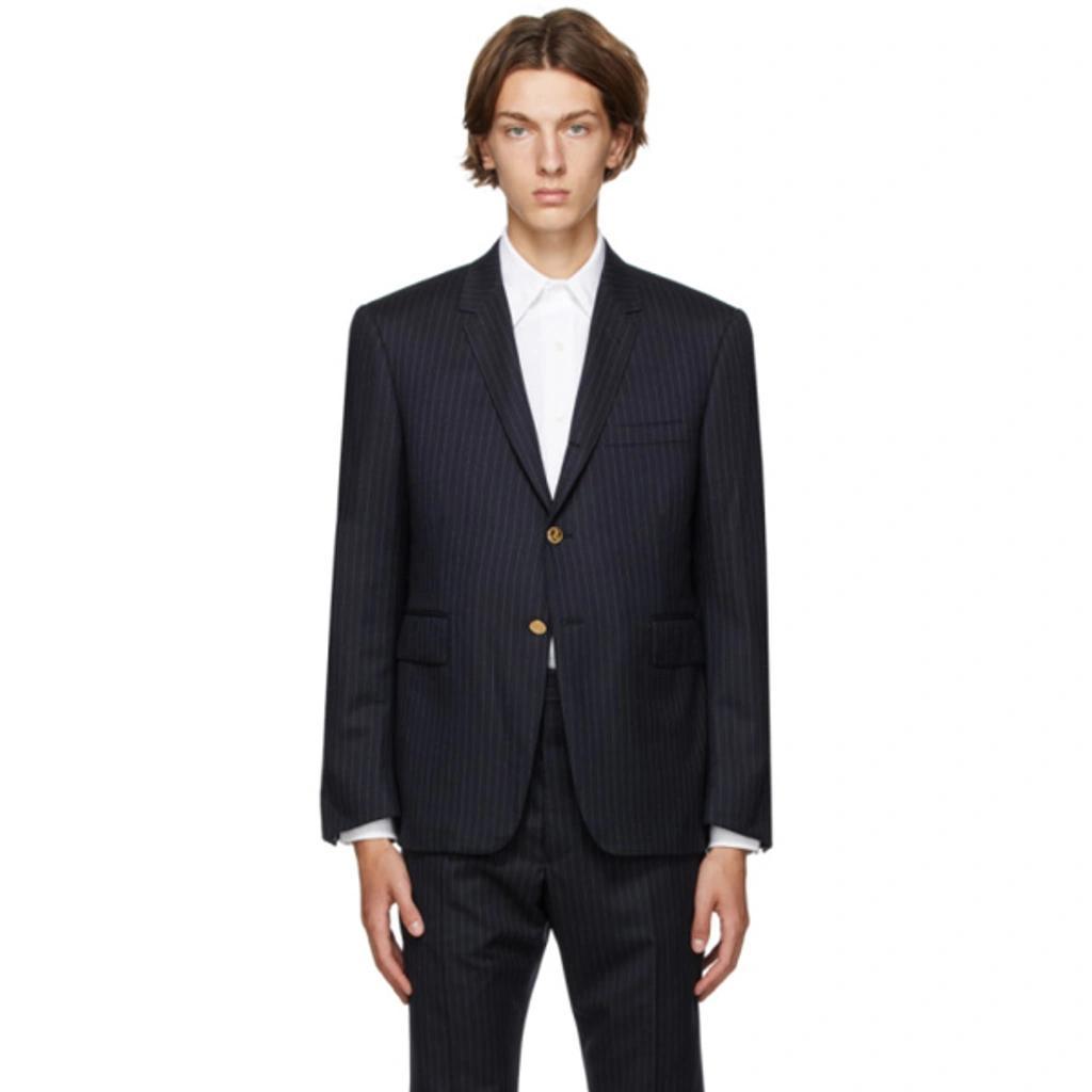 Navy Stripe Classic Blazer In 415 Navy Product Image