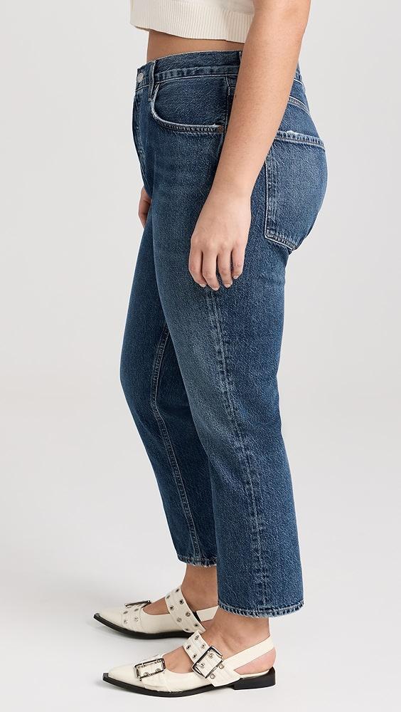 AGOLDE Riley Crop: High Rise Straight Jeans | Shopbop Product Image