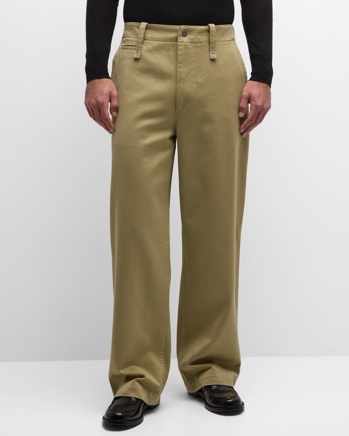 Mens Cotton Wide-Leg Pants Product Image