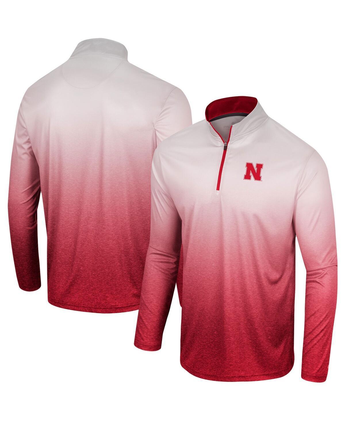 Mens Colosseum White Nebraska Huskers Laws of Physics Quarter-Zip Windshirt - White Product Image